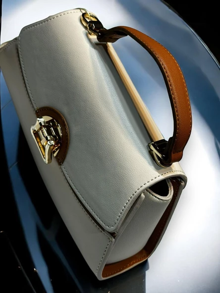 Levidor Özel Renk El Ve Kol Çantası Olarak Tasarlanmış Suni Deri Bayan Omuz Çantası LEVDR.7363930202KRMTB - Resim 4