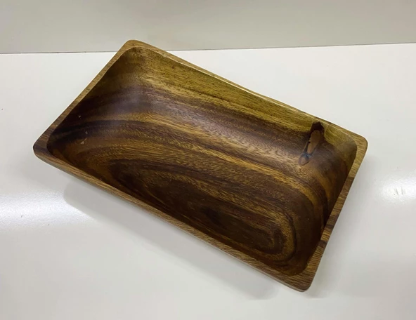 Akasya Sunumluk Dikdörtgen Kayık Çerezlik 25 CM - 4