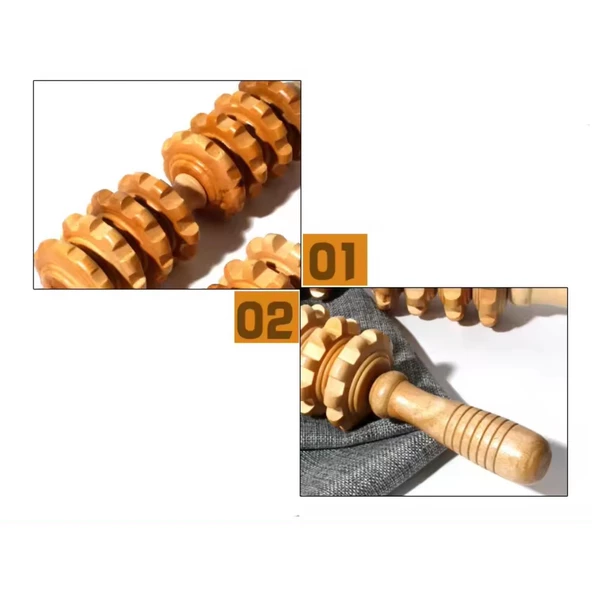 Madero Terapi & Selülit Ahşap Masaj Sopası Model 12 - Resim 3