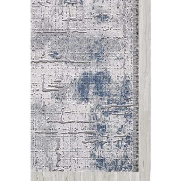 ARTEMİS HALI RUNNER 05016B GRİ MAVİ MODERN SAÇAKLI HALI 160X230 ÖLÇÜ - Resim 4