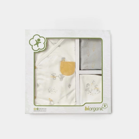 Bibaby Biorganic Penguin Club 5 Parça Hastane Çıkış Seti 62351 Ekru Gri - 9