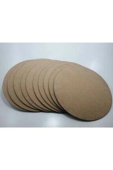 Ahşap Supla Levha 12 Adet 3 Mm Ham Mdf 30 Cm Çap Yuvarlak Servis Altı Supla - 3