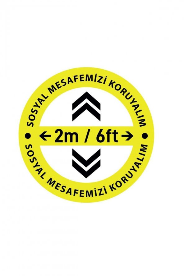 Ekstrafix Sosyal Mesafe Yer Sticker Sarı-Siyah 1,5 Mt