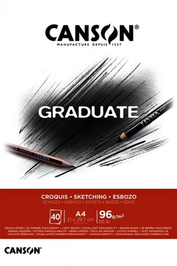 Canson Eskiz Bloğu Graduate Croquıs 40 Syf A4 96 GR