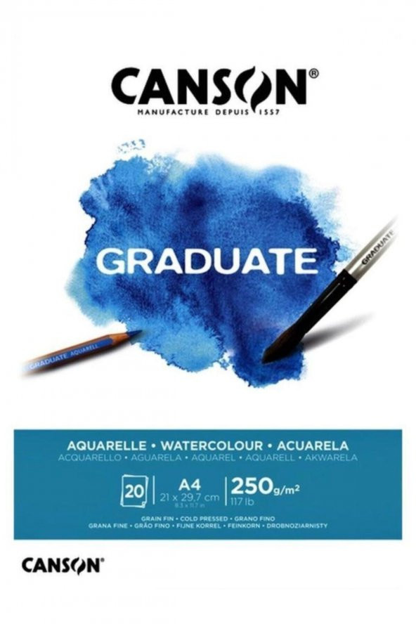 Canson Sulu Boya Bloğu Graduate 20 Syf A4 250 GR
