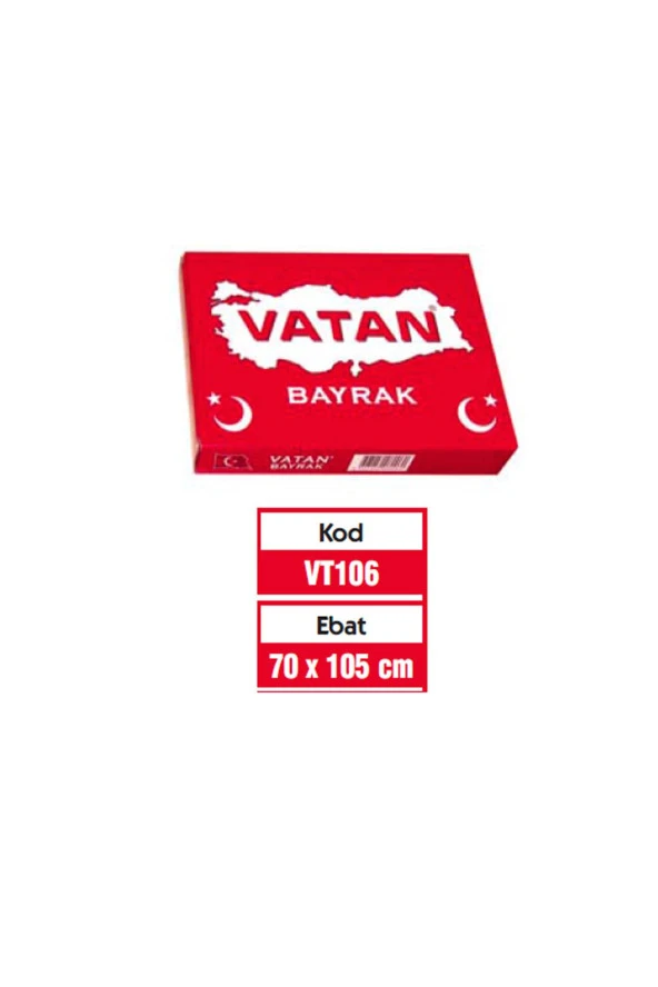 Vatan Bez Bayrak Türk Bayrağı %100 Polyester 70 x 105 Cm