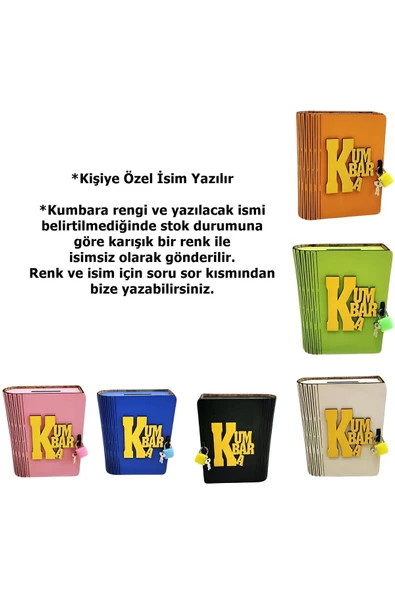 Kişiye Özel Ahşap Kitap Şeklinde Katlanır Kilitli Kumbara - 2