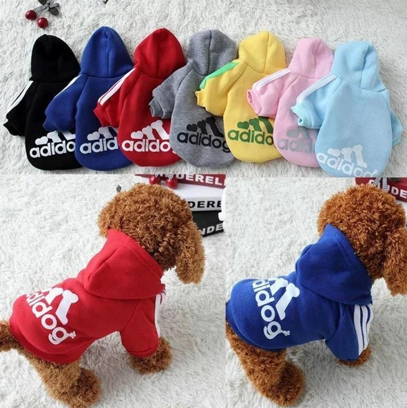 Adidog Köpek Kapşonlu Sweatshirt Elbise Kıyafet