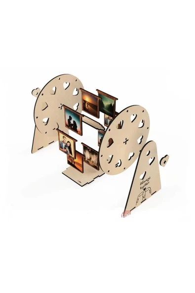 SLY-Kişiye Özel Ahşap Dönme Dolap Değirmen Resim Çerçevesi - 5