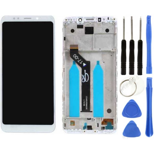 Xiaomi Redmi 5 Plus Uyumlu Çıtalı Lcd Ekran Dokunmatik Beyaz + Tamir Seti