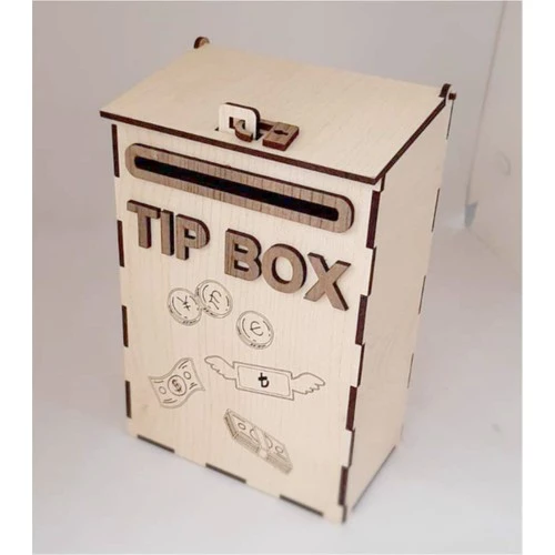 SLY-Ahşap Posta Kutusu Tip Box Bahşiş Kutusu Tipbox Kumbara