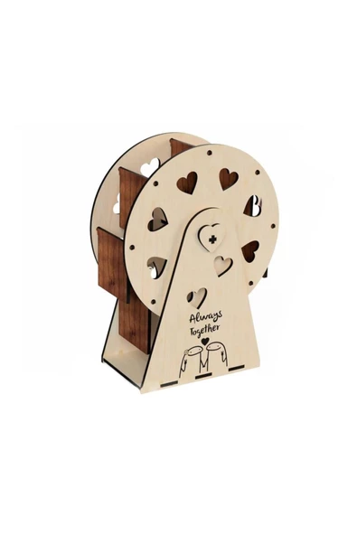 SLY-Kişiye Özel Ahşap Dönme Dolap Değirmen Resim Çerçevesi - 4