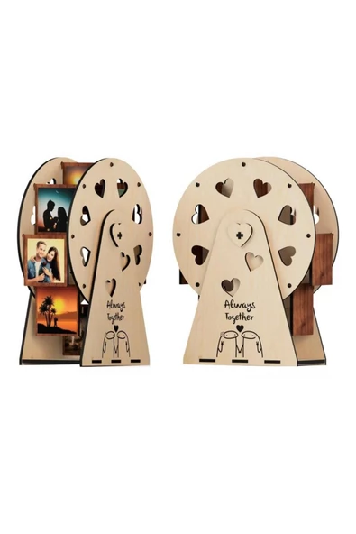 SLY-Kişiye Özel Ahşap Dönme Dolap Değirmen Resim Çerçevesi - 2