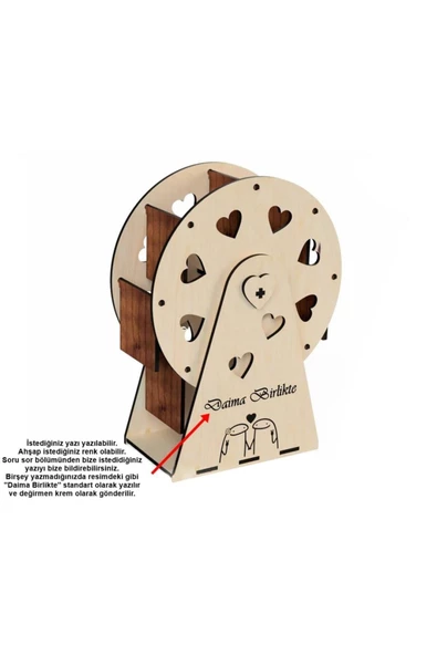 SLY-Kişiye Özel Ahşap Dönme Dolap Değirmen Resim Çerçevesi - 3