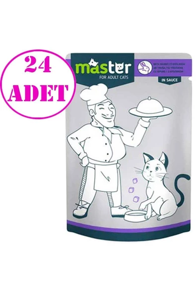 Master Tavşanlı Kedi Yaş Maması  80 gr x 24 Ad