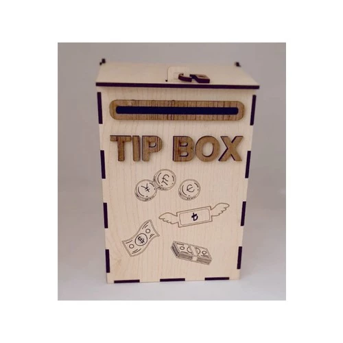 Ahşap Posta Kutusu Tip Box Bahşiş Kutusu Tipbox Kumbara - 2