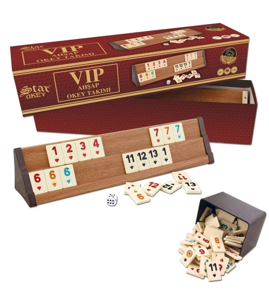 VIP Ahşap Okey Takımı - Mavi Su Dünyası - 1