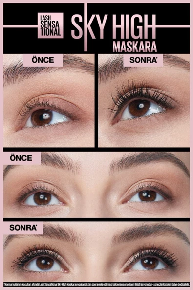 Maybelline New York Lash Sensational Sky High Suya Dayanıklı Waterproof Maskara - 6