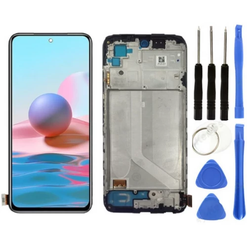 Xiaomi Redmi Note 10 4G Uyumlu Çıtalı Servis Lcd Ekran Dokunmatik + Tamir Seti