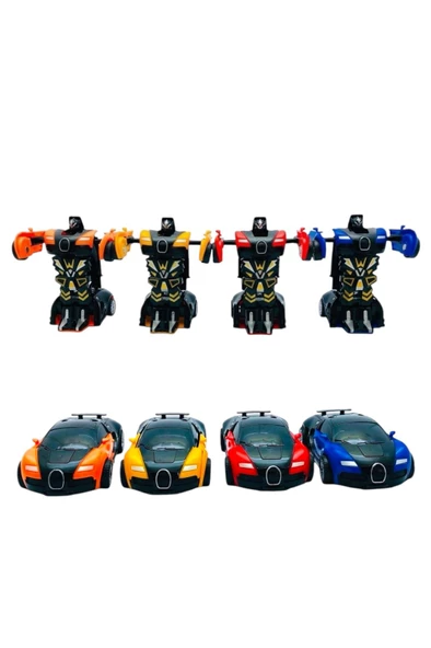 Robota Dönüşen Bugatti Araba 4lü Set