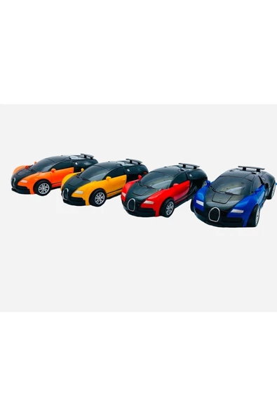 Robota Dönüşen Bugatti Araba 4lü Set - 2