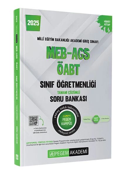 Pegem 2025 MEB AGS ÖABT Sınıf Öğretmenliği Soru Bankası Çözümlü Pegem Akademi Yayınları