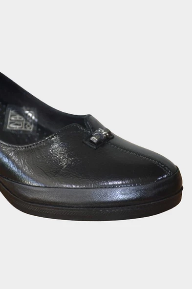 Kadın Rugan Siyah Hakiki Deri Comfort Günlük Ayakkabı-NHR.0046 - 3