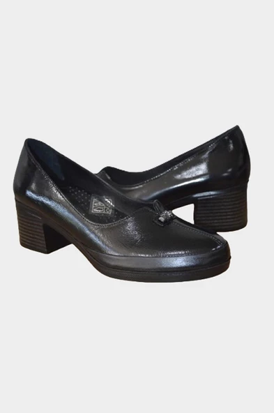 Kadın Rugan Siyah Hakiki Deri Comfort Günlük Ayakkabı-NHR.0046 - 4