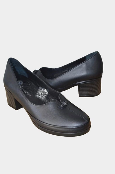 Kadın Siyah Hakiki Deri Comfort Günlük Ayakkabı-NHR.0046 - 4
