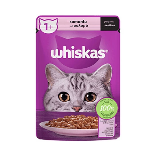 Whiskas Pouch Sos İçinde Somonlu Yetişkin Kedi Konservesi 12 Adet 85 Gr