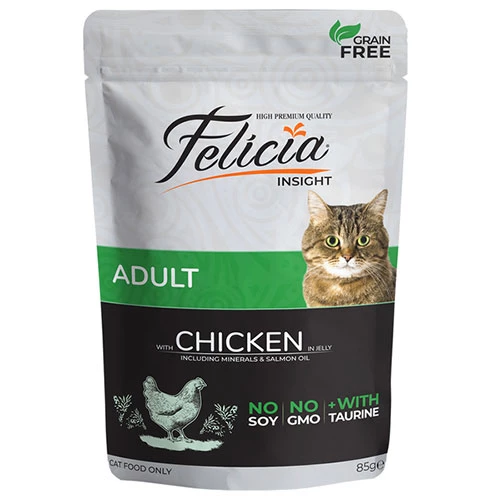 Felicia Pouch Jelly Tavuklu ve Taurinli Tahılsız Yetişkin Kedi Konservesi 85 Gr ürün görseli