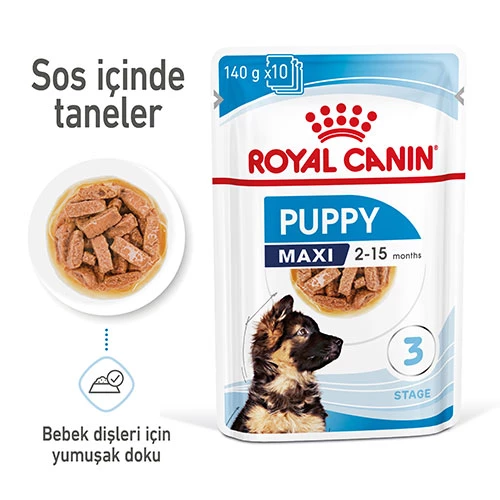 Royal Canin Maxi Puppy Gravy Yavru Köpek Konservesi 10 Adet 140 Gr - Resim 3