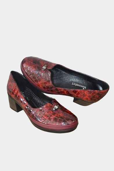 Kadın Bordo Hakiki Deri Comfort Günlük Ayakkabı-NHR.0046 - 5
