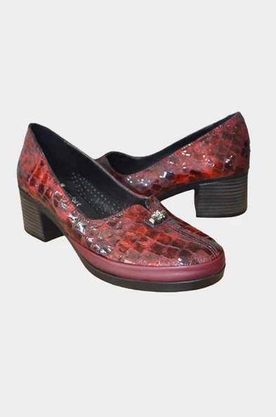 Kadın Bordo Hakiki Deri Comfort Günlük Ayakkabı-NHR.0046 - 4