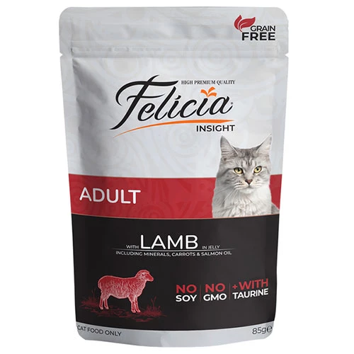 Felicia Jelly Kuzu Etli ve Taurinli Tahılsız Yetişkin Kedi Konservesi 85 Gr ürün görseli 1