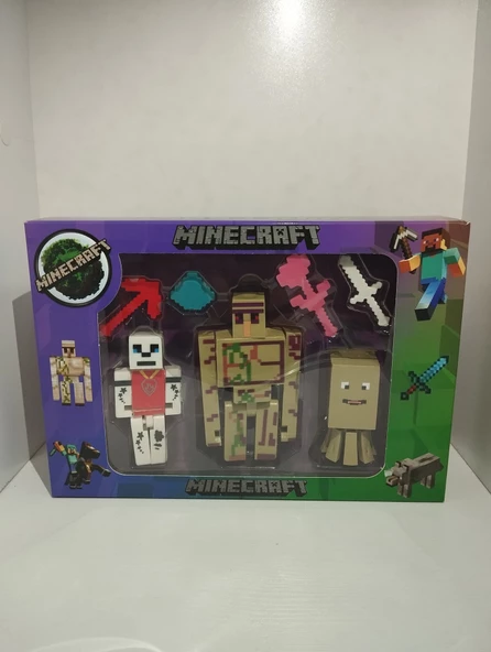 Minecraft 3 Lü Oyuncak Seti