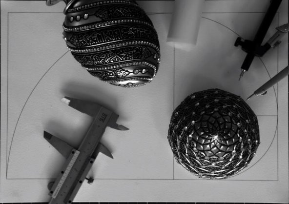 Yumurta Ayet-el Kürsi Kristal Taşlı Dini Obje Biblo Küçük Gümüş - 7