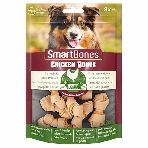 SmartBones Tavuklu Düğüm Köpek Ödül Kemiği Mini 128 Gr