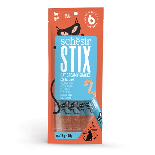 Schesir Cat Stix Somon Balıklı Krema Kedi Ödülü 6x15 Gr