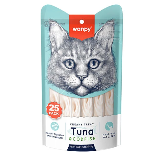 Wanpy Ton ve Morina Balıklı Krema Kedi Ödülü 25x14 Gr