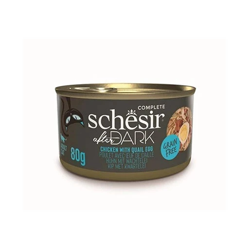 Schesir After Dark Pate Tavuk Etli ve Bıldırcın Yumurtalı Tahılsız Yetişkin Kedi Konservesi 80 Gr