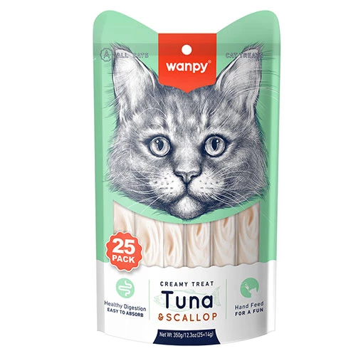 Wanpy Ton Balık ve Deniz Taraklı Krema Kedi Ödülü 25x14 Gr