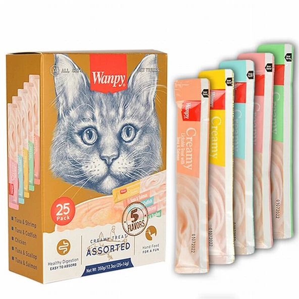 Wanpy Karışık Krema Kedi Ödülü 25x14 Gr