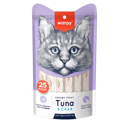 Wanpy Ton Balıklı ve Yengeçli Krema Kedi Ödülü 25x14 Gr