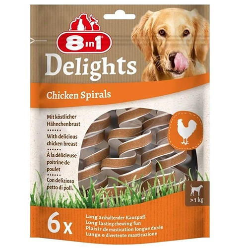 8in1 Smart Delights Chicken Spirals Tavuklu Burgu Köpek Ödülü 6'lı ürün görseli