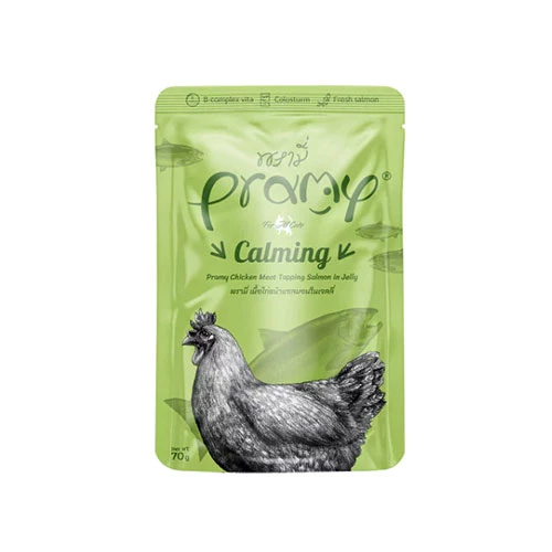 Pramy Calming Jöle İçinde Tavuk Etli ve Somonlu Yetişkin Kedi Konservesi 70 Gr