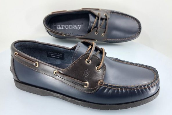 Aronay 086 Ayr Timberland Marine El saraçlı 100 Hakiki Deri Erkek  Ayakkabı - 2