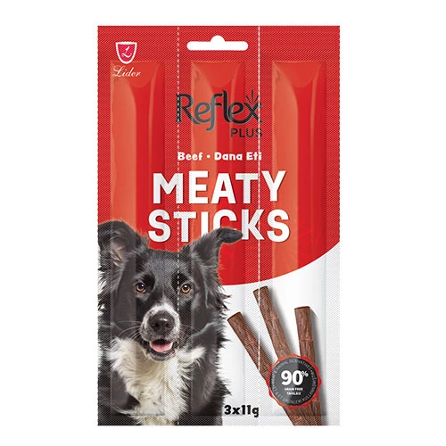 Reflex Plus Meaty Sticks Biftekli Tahılsız Köpek Ödül Çubuğu 3x11 Gr