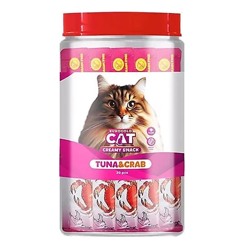 EuroGold Cat Sıvı Kedi Ödülü Ton Balıklı ve Yengeçli 30x15 Gr