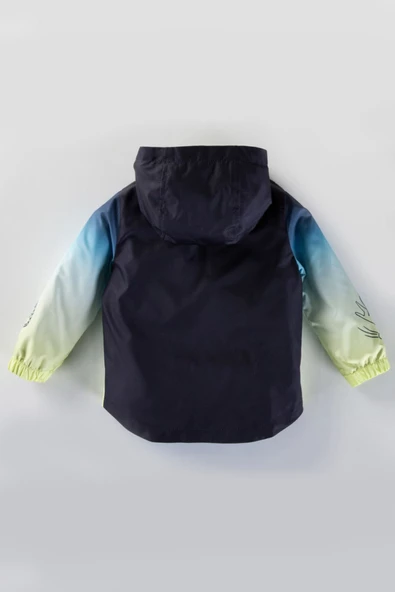 Dinazor Figürlü Kapşonlu Fermuarlı Pamuklu Astarlı Cepli Kız Erkek Bebek Yağmurluk Mont Tulum Çocuk - 5